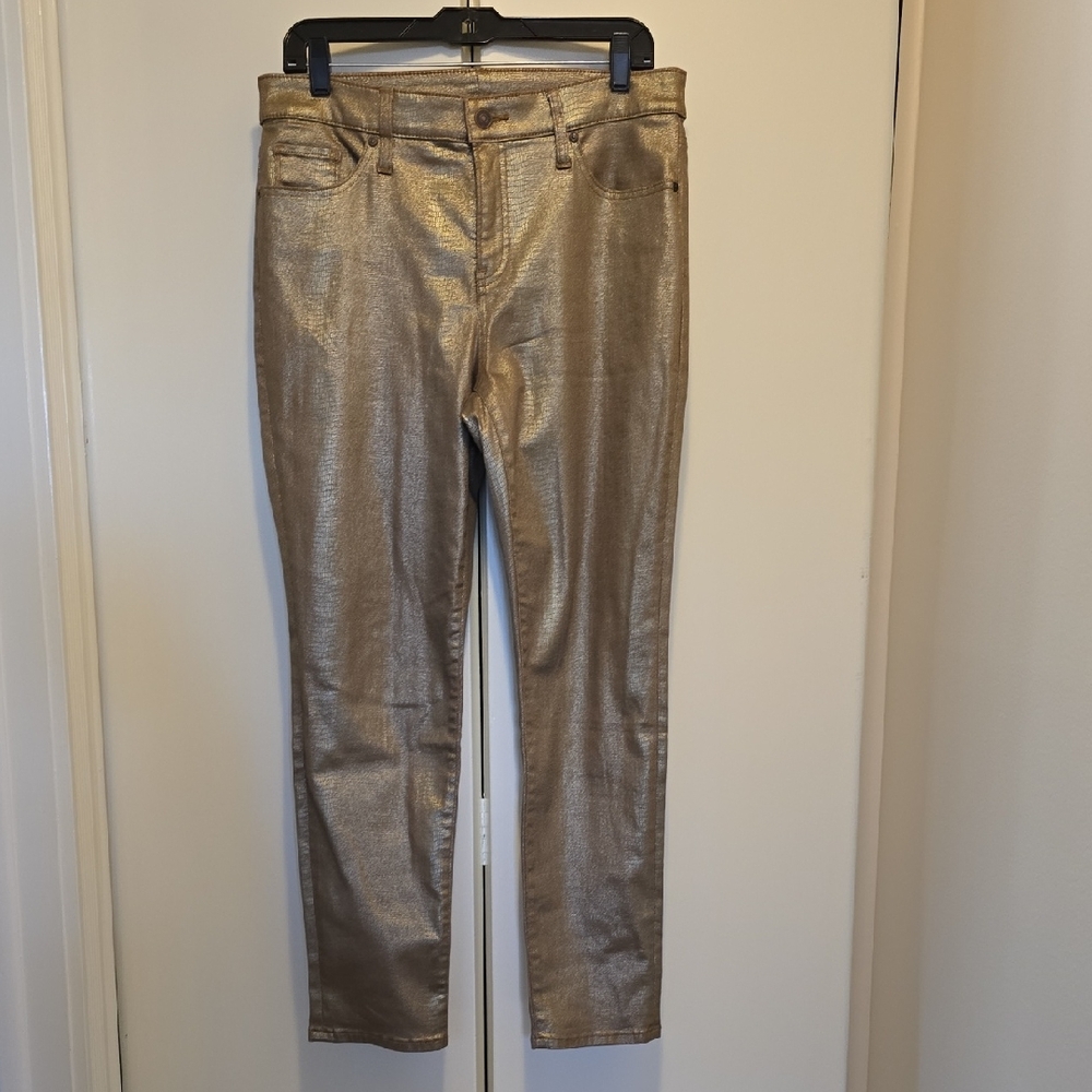 Chico's Gold Coated Jeans